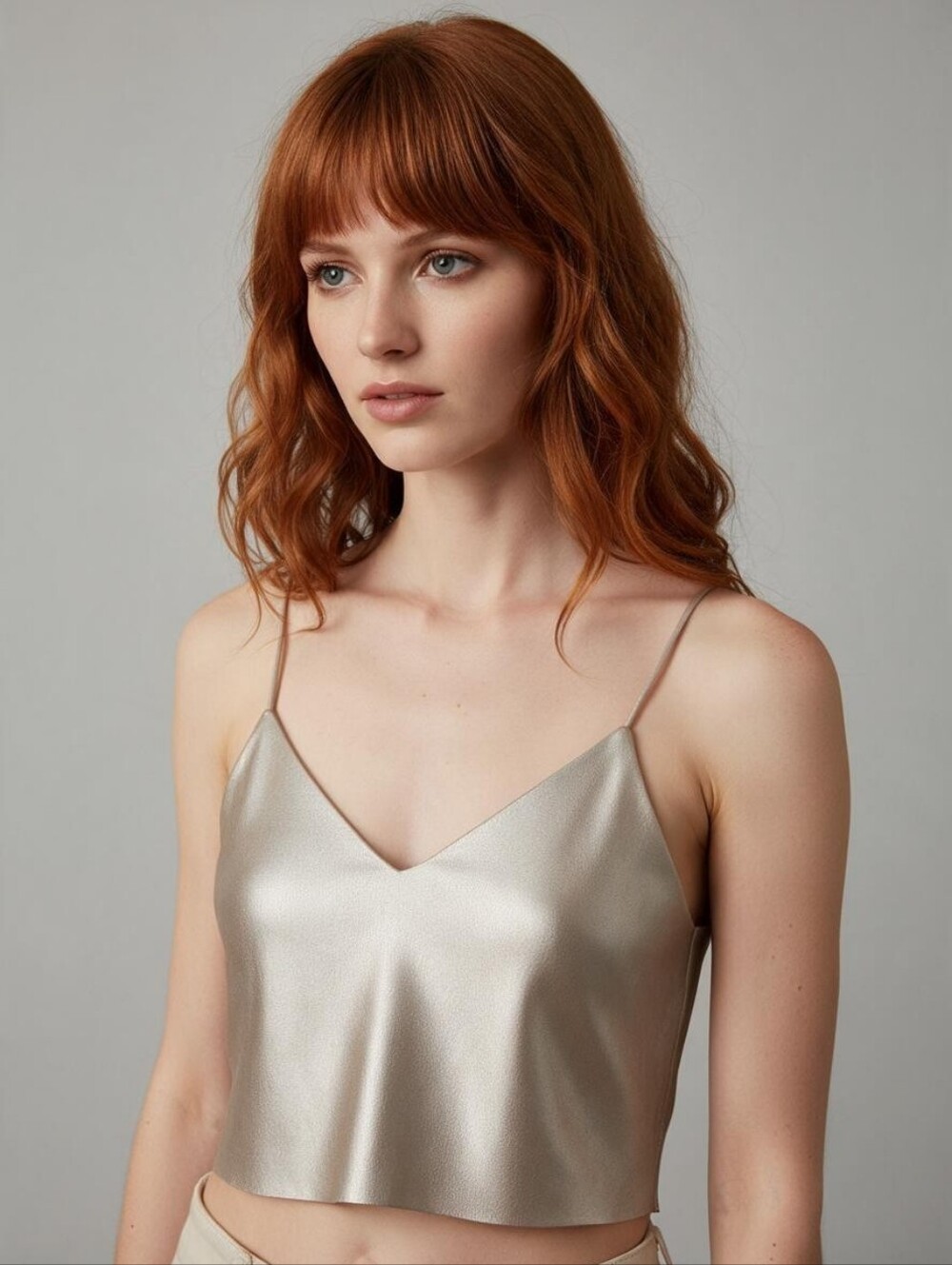 Zara Metallic Shimmer Faux Leather Crop Top